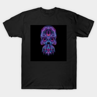 Electroluminated Skull - Vaporwave Neon T-Shirt